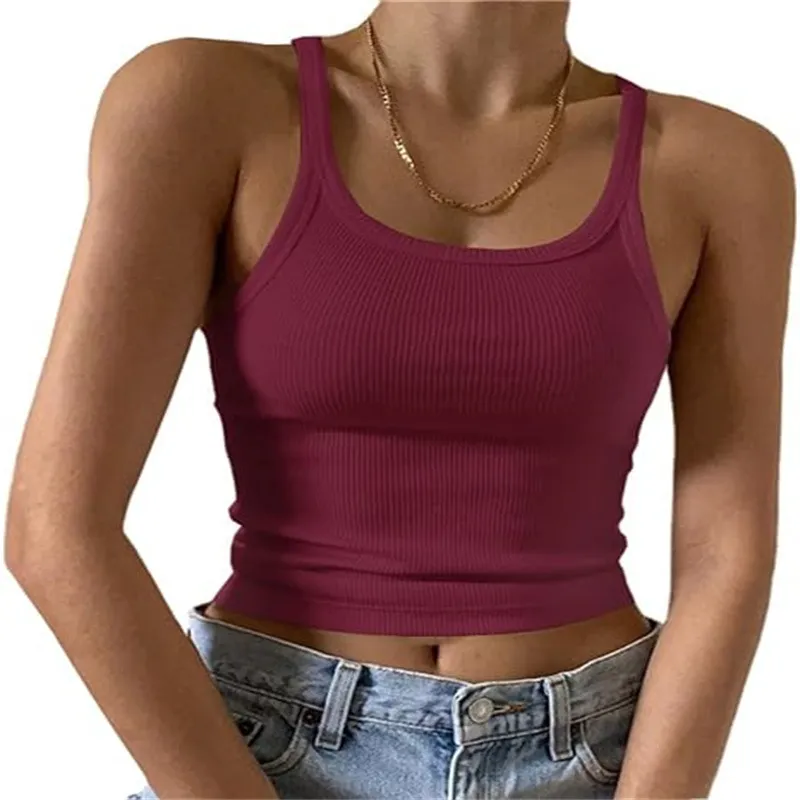 Women's Summer Milk Silk Camisole Vest - Spice Girls Style, Navel-Baring, Thin Outer Wear Top for Fashionable Ladies thumbnail 2