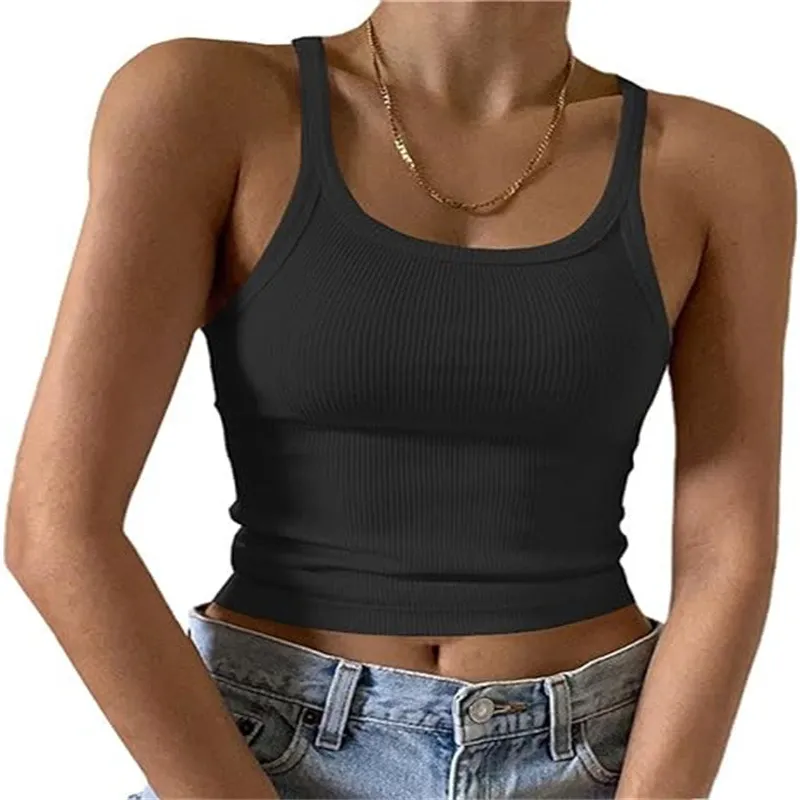 Women's Summer Milk Silk Camisole Vest - Spice Girls Style, Navel-Baring, Thin Outer Wear Top for Fashionable Ladies thumbnail 3