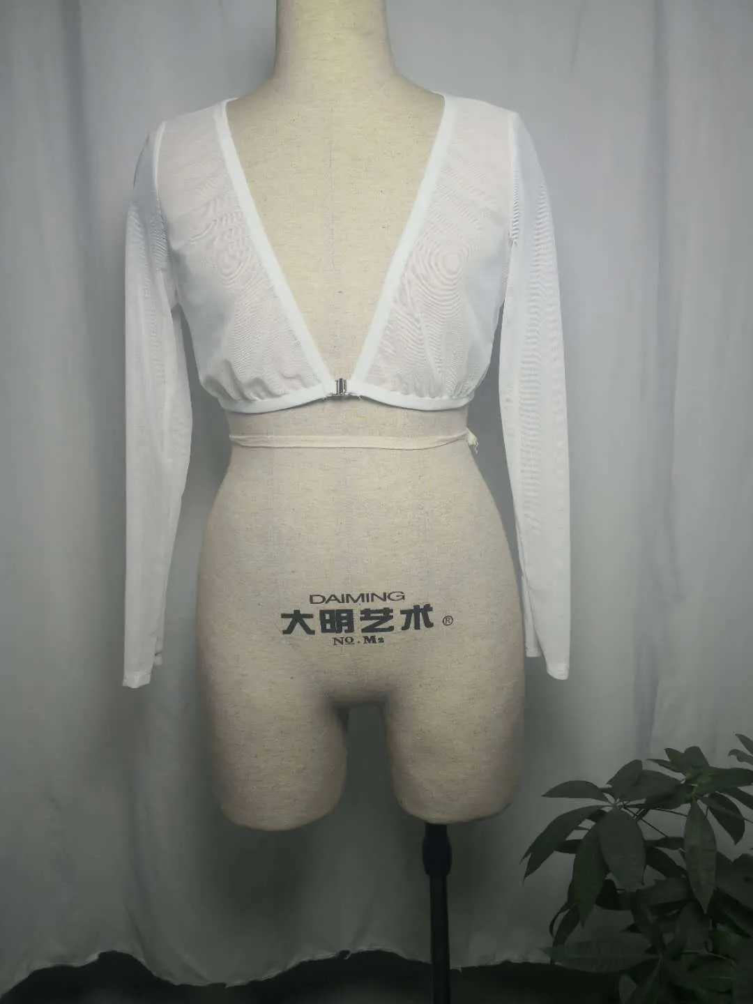 Women's Mesh Long Sleeve See-Through Crop Top - Sexy Base Layer Cardigan for Night Out showcase 19