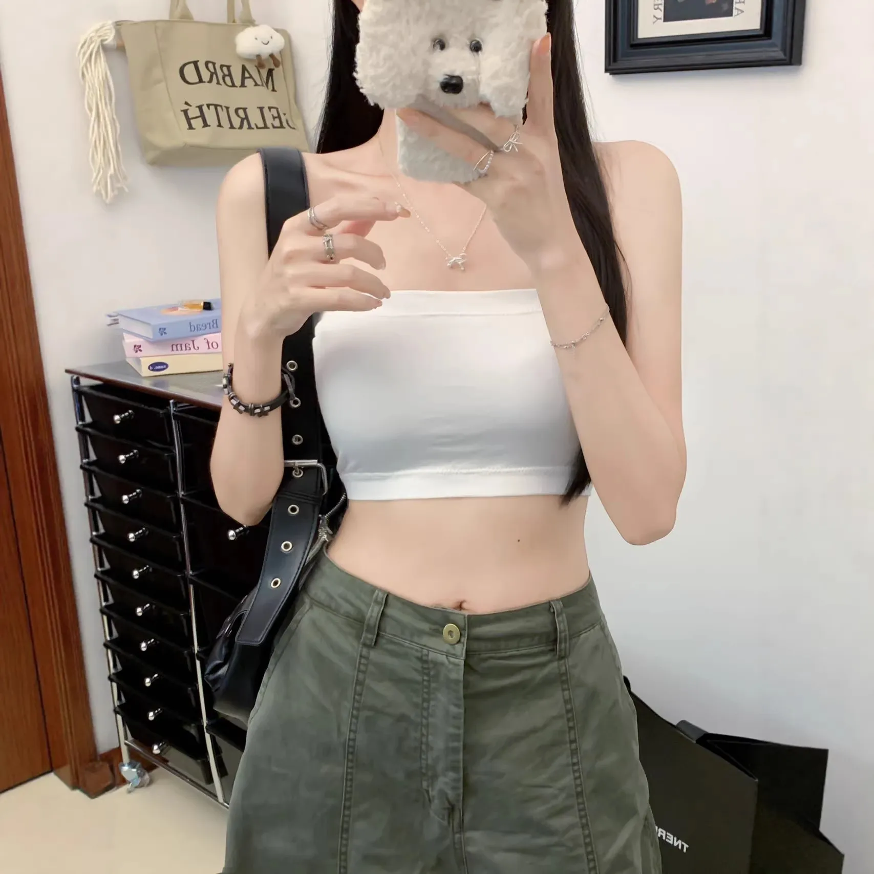 Women's Summer Off-Shoulder Crop Top Sleeveless Halter Neck Camisole Fashionable Beach Vest for Ladies thumbnail 4