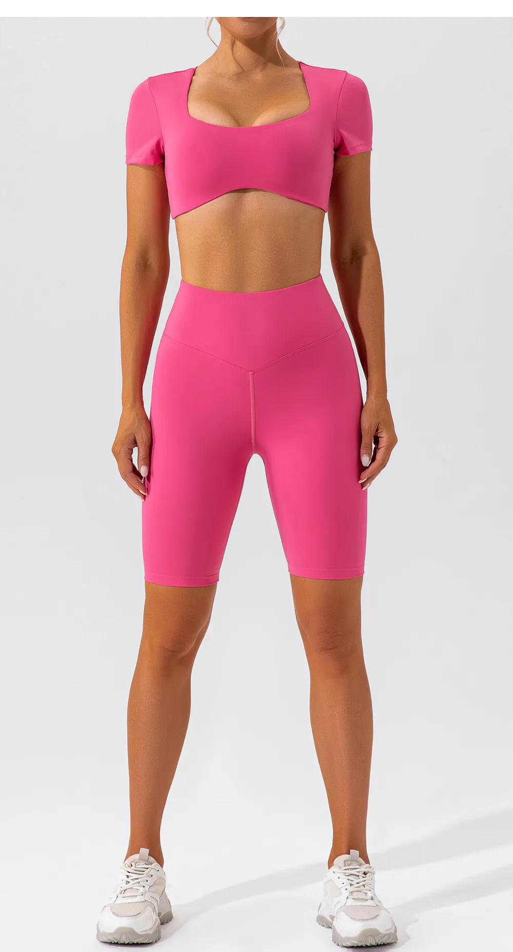 Women's Quick-Dry Yoga Top Short Sleeve Nude Fitness T-Shirt - Breathable Running Sports Crop Top for Gym & Activewear showcase 8