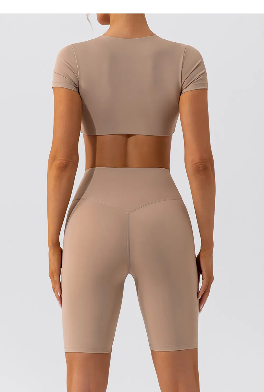 Women's Quick-Dry Yoga Top Short Sleeve Nude Fitness T-Shirt - Breathable Running Sports Crop Top for Gym & Activewear showcase 13