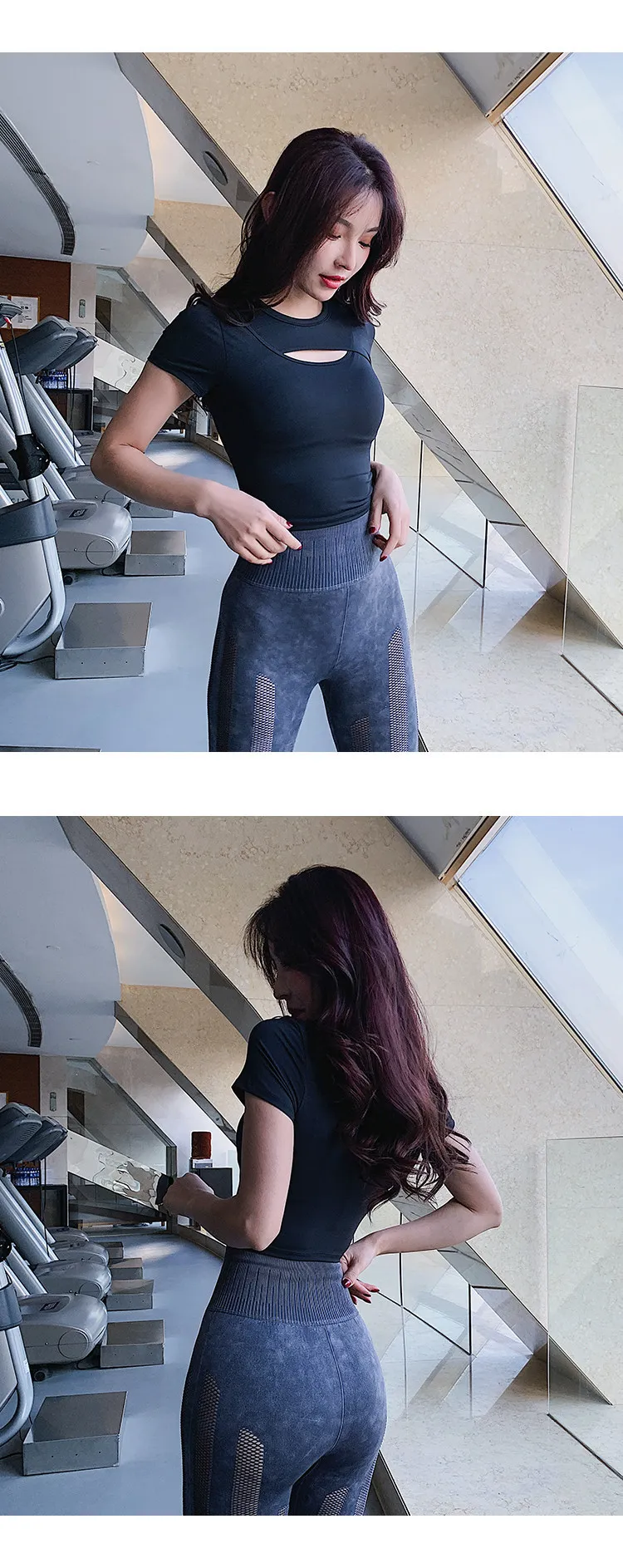 Women's Sexy Hollow-Out Sports T-Shirt Crop Top - Slim Fit Short Sleeve for Yoga, Running & Fitness showcase 10