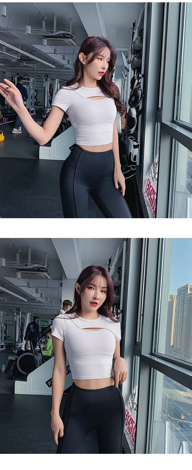 Women's Sexy Hollow-Out Sports T-Shirt Crop Top - Slim Fit Short Sleeve for Yoga, Running & Fitness showcase 9