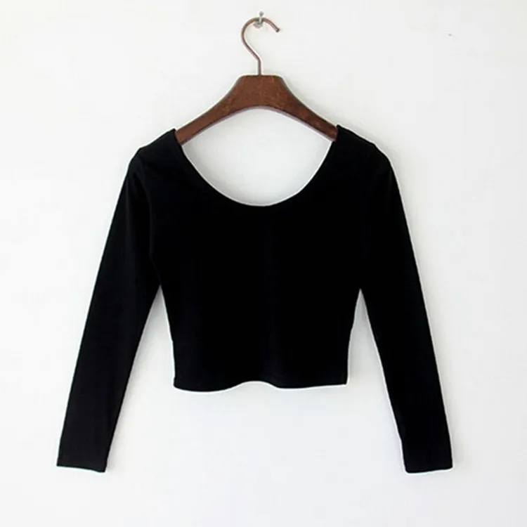 Women's Tight-Fitting Cotton Short Sleeve T-Shirt - Summer Navel-Baring High-Waisted Sports Top for Casual Wear thumbnail 5