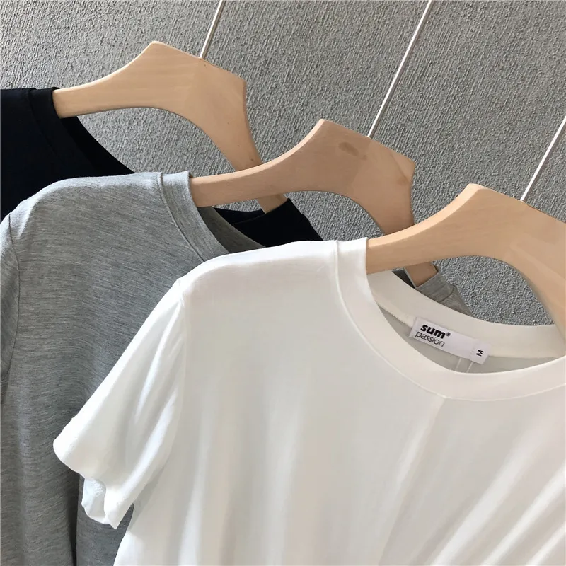 Women's Modal Knotted T-Shirt - Summer Loose Casual Short Sleeve Slimming Navel-Baring Top for Running & Yoga thumbnail 4