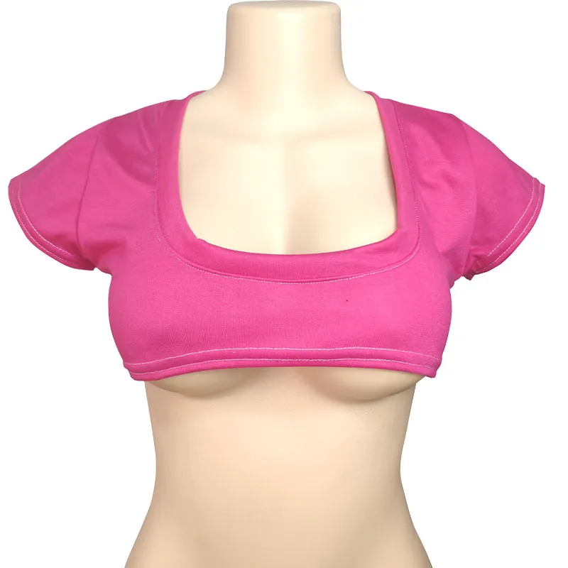Women's Cute Japanese Style Solid Color Half-Cropped T-Shirt, Sexy Short-Sleeve Crop Top with Exposed Midriff, Breathable Fashion Tee for Summer thumbnail 5
