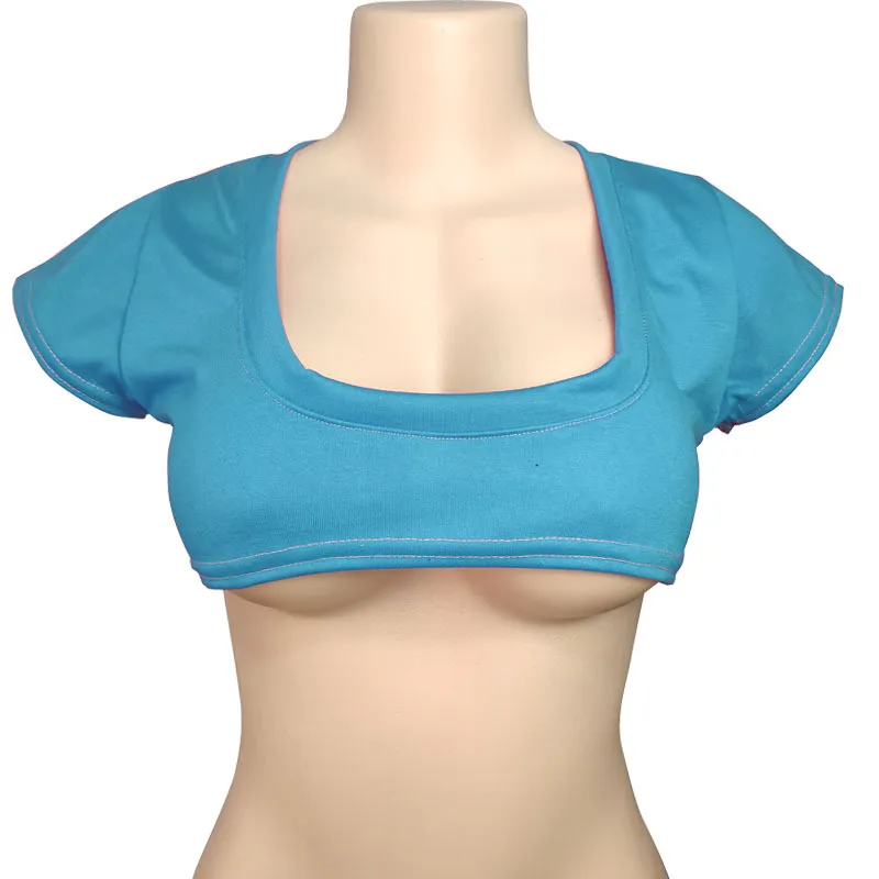 Women's Cute Japanese Style Solid Color Half-Cropped T-Shirt, Sexy Short-Sleeve Crop Top with Exposed Midriff, Breathable Fashion Tee for Summer thumbnail 9