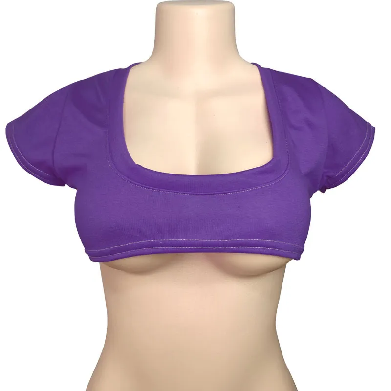 Women's Cute Japanese Style Solid Color Half-Cropped T-Shirt, Sexy Short-Sleeve Crop Top with Exposed Midriff, Breathable Fashion Tee for Summer showcase 9