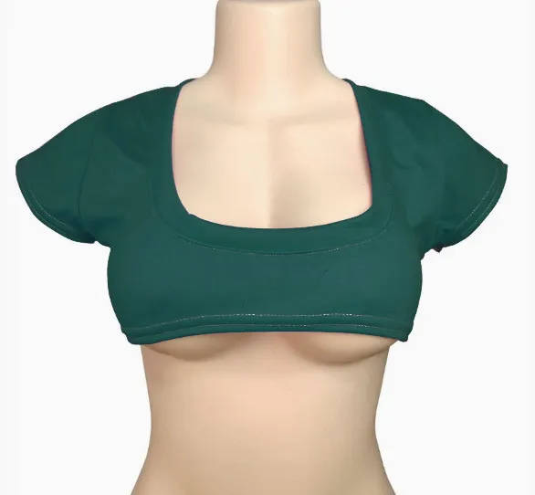 Women's Cute Japanese Style Solid Color Half-Cropped T-Shirt, Sexy Short-Sleeve Crop Top with Exposed Midriff, Breathable Fashion Tee for Summer showcase 5