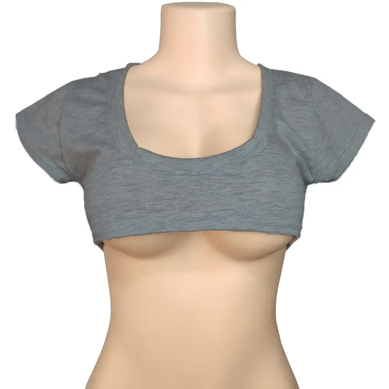 Women's Cute Japanese Style Solid Color Half-Cropped T-Shirt, Sexy Short-Sleeve Crop Top with Exposed Midriff, Breathable Fashion Tee for Summer showcase 8