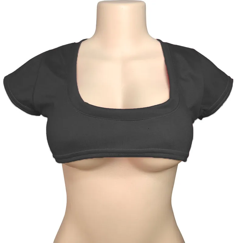 Women's Cute Japanese Style Solid Color Half-Cropped T-Shirt, Sexy Short-Sleeve Crop Top with Exposed Midriff, Breathable Fashion Tee for Summer showcase 13
