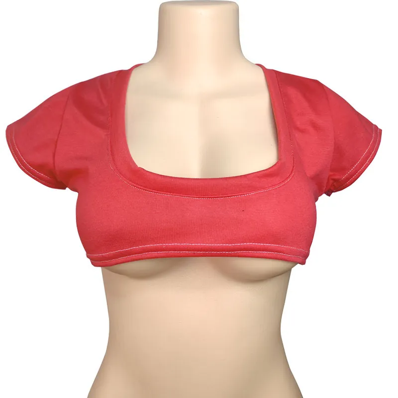 Women's Cute Japanese Style Solid Color Half-Cropped T-Shirt, Sexy Short-Sleeve Crop Top with Exposed Midriff, Breathable Fashion Tee for Summer showcase 11