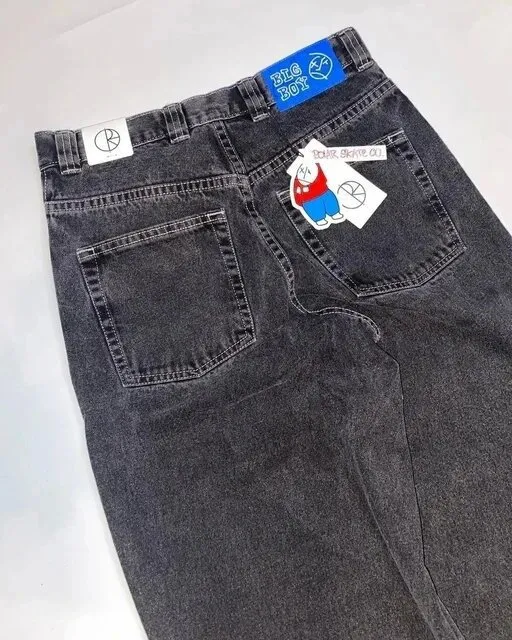 Jnco Y2K Loose Fit Jeans for Men, Hip Hop Streetwear Wide Leg Pants, Harajuku Style Denim Trousers for Urban Fashion thumbnail 6