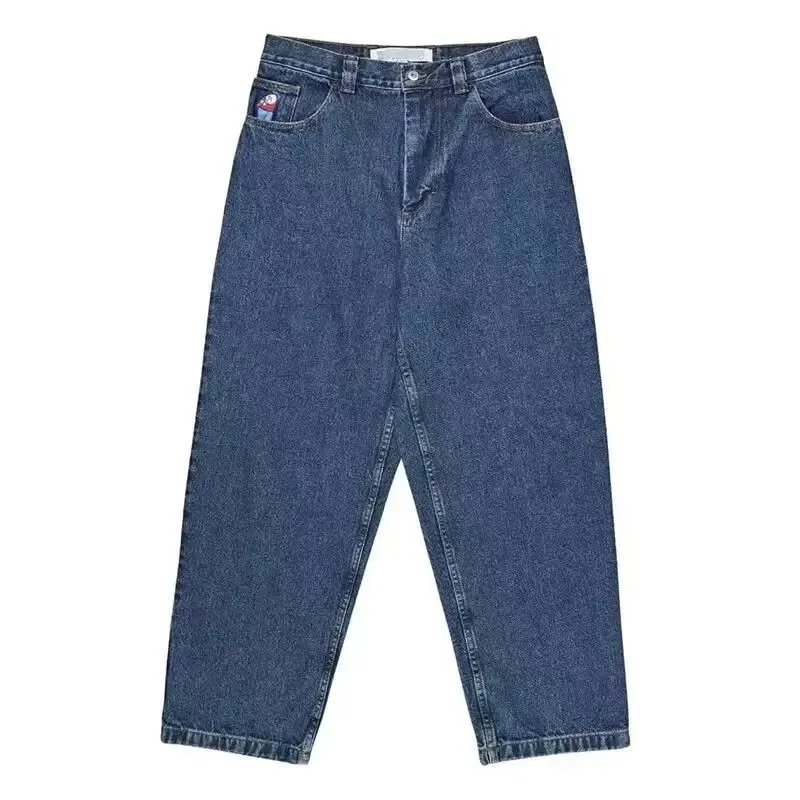 Jnco Y2K Loose Fit Jeans for Men, Hip Hop Streetwear Wide Leg Pants, Harajuku Style Denim Trousers for Urban Fashion thumbnail 8