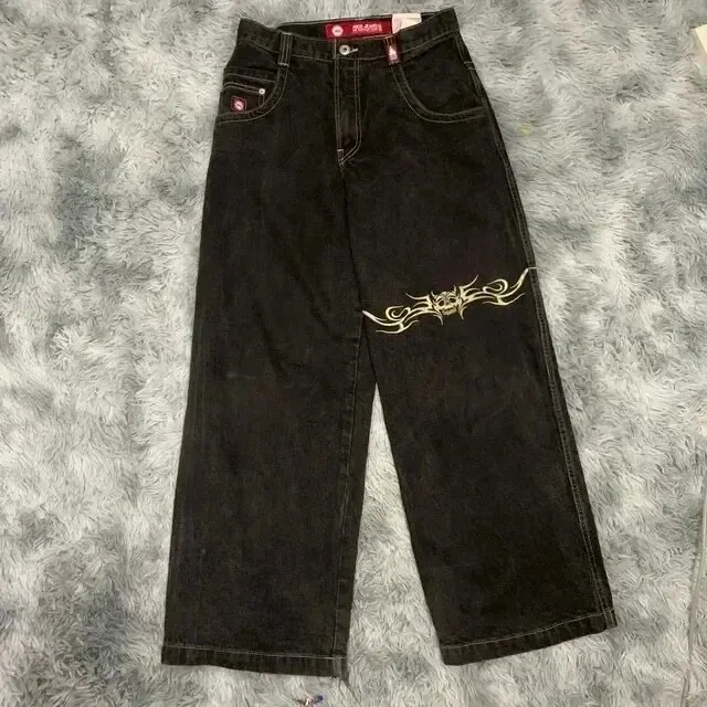 Jnco Y2K Loose Fit Jeans for Men, Hip Hop Streetwear Wide Leg Pants, Harajuku Style Denim Trousers for Urban Fashion showcase 6