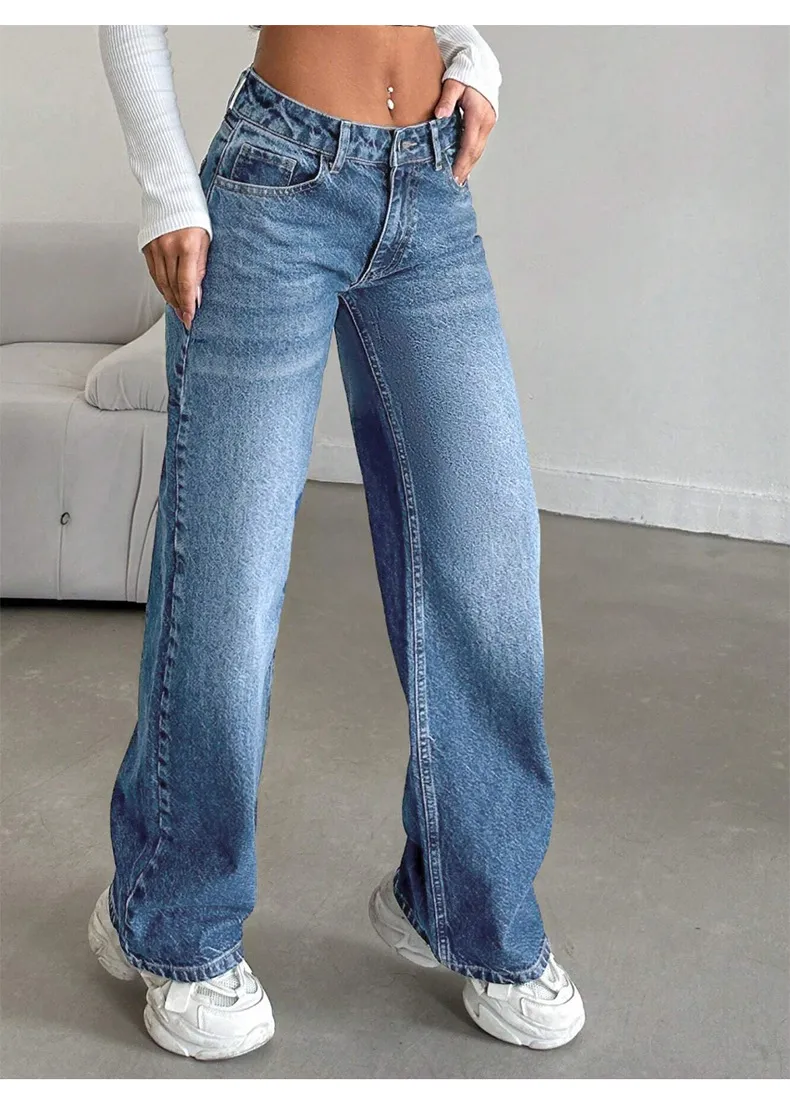Women's Fashion Stretch Jeans - Low-Waist Loose Fit Trendy Denim Pants for a Stylish European & American Look showcase 6