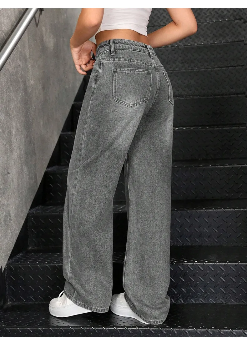 Women's Fashion Stretch Jeans - Low-Waist Loose Fit Trendy Denim Pants for a Stylish European & American Look showcase 11