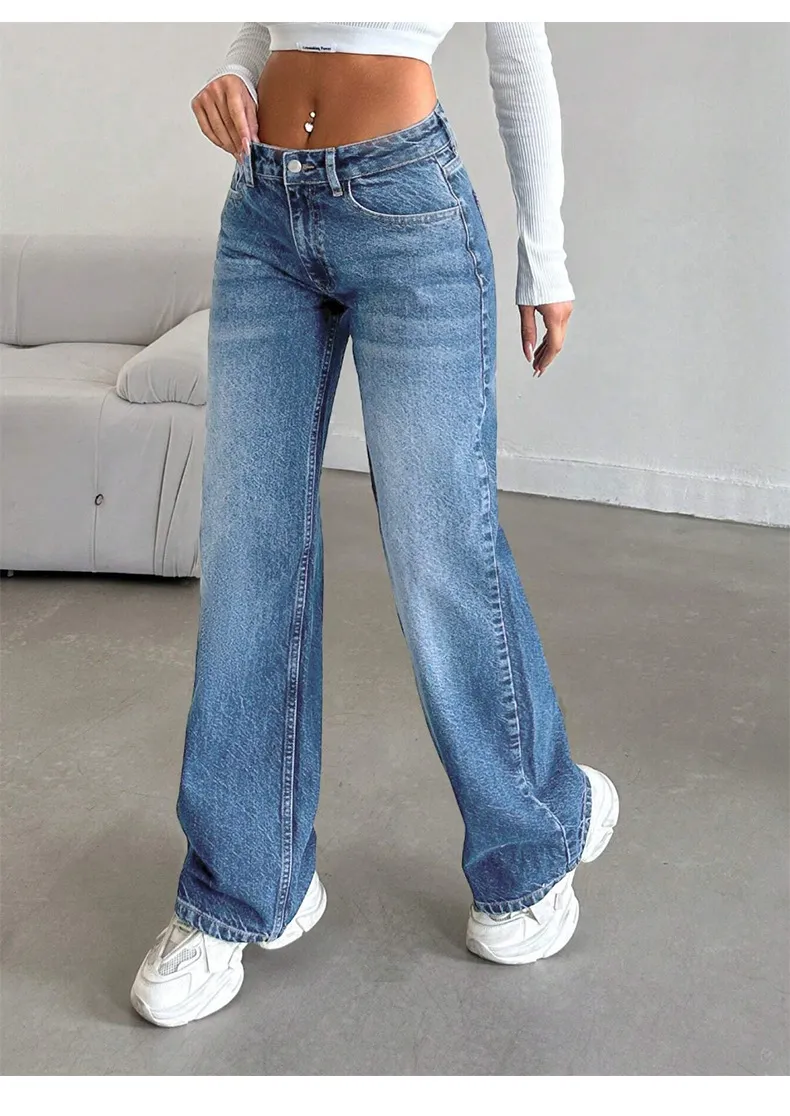 Women's Fashion Stretch Jeans - Low-Waist Loose Fit Trendy Denim Pants for a Stylish European & American Look showcase 8