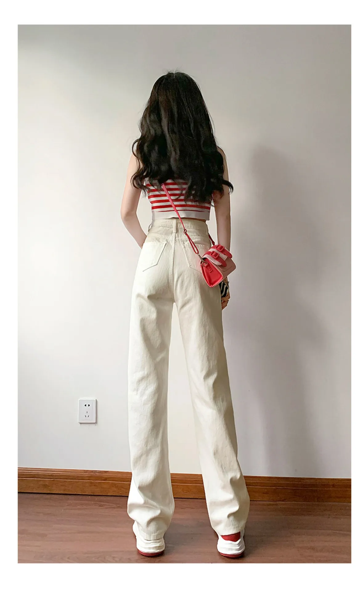 Vintage Hong Kong Style High Waist Wide Leg Jeans for Women - Loose Fit Straight Leg Denim Pants for a Chic Casual Look showcase 8