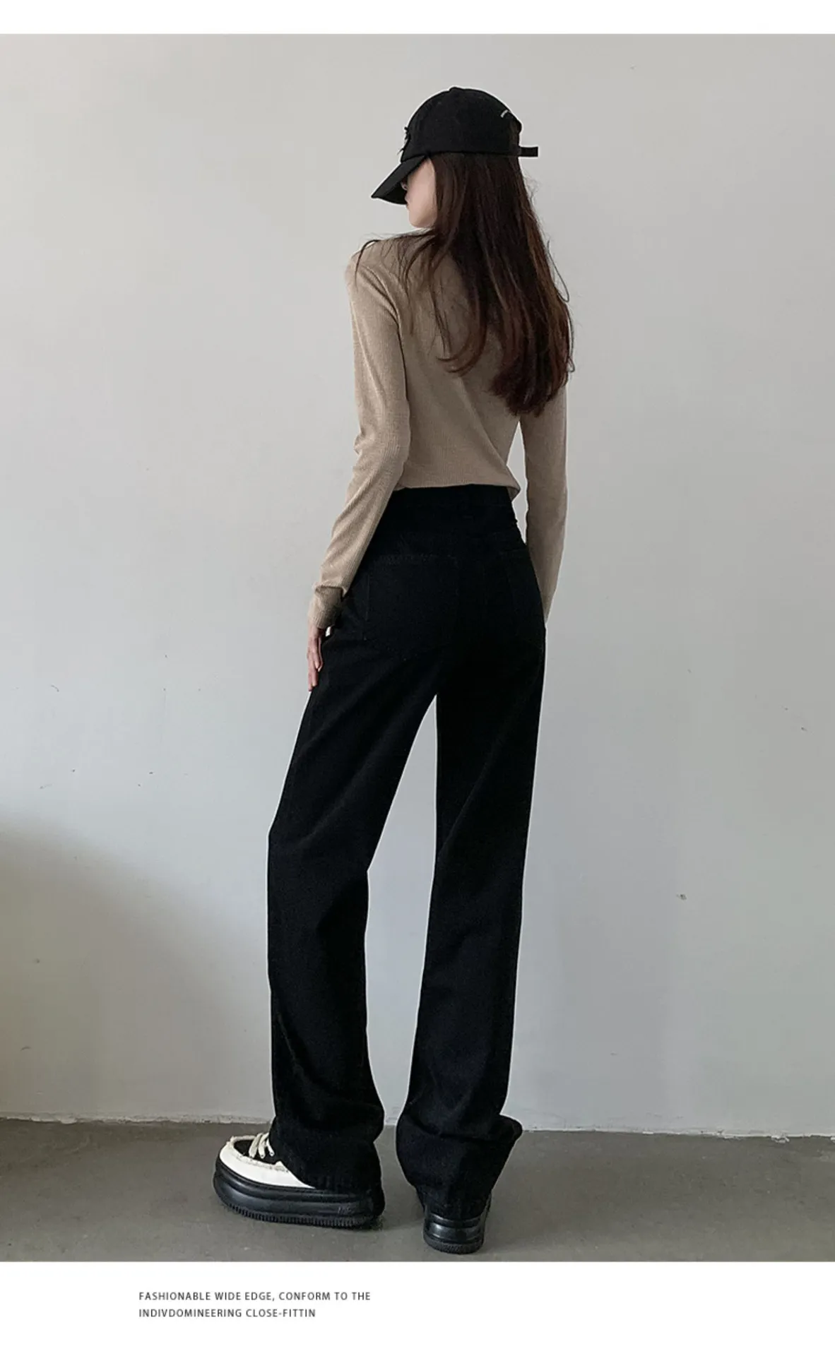 Vintage Hong Kong Style High Waist Wide Leg Jeans for Women - Loose Fit Straight Leg Denim Pants for a Chic Casual Look showcase 17
