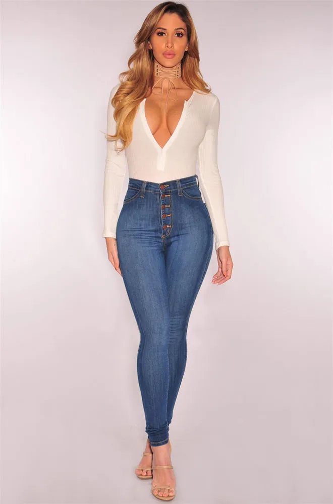 High Waist Stretch Slim Fit Denim Leggings for Women - European & American Style, Comfortable & Flattering Fit, Perfect for Casual Wear thumbnail 5