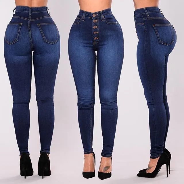 High Waist Stretch Slim Fit Denim Leggings for Women - European & American Style, Comfortable & Flattering Fit, Perfect for Casual Wear thumbnail 1