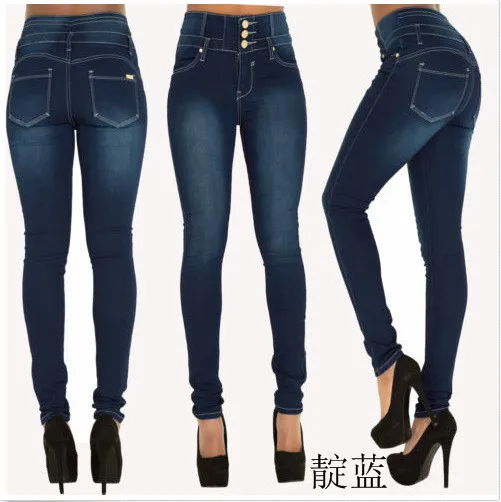 Women's High Waist Slim Stretch Skinny Jeans - Plus Size Fashionable Denim Trousers for Everyday Wear thumbnail 8