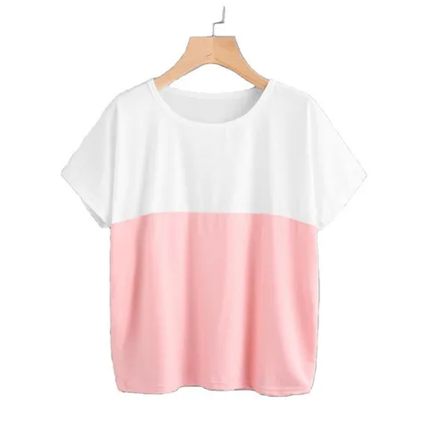 Plus Size Women's Loose Batwing Short Sleeve T-Shirt - Korean Style Summer Trendy Top for Chubby Girls thumbnail 5