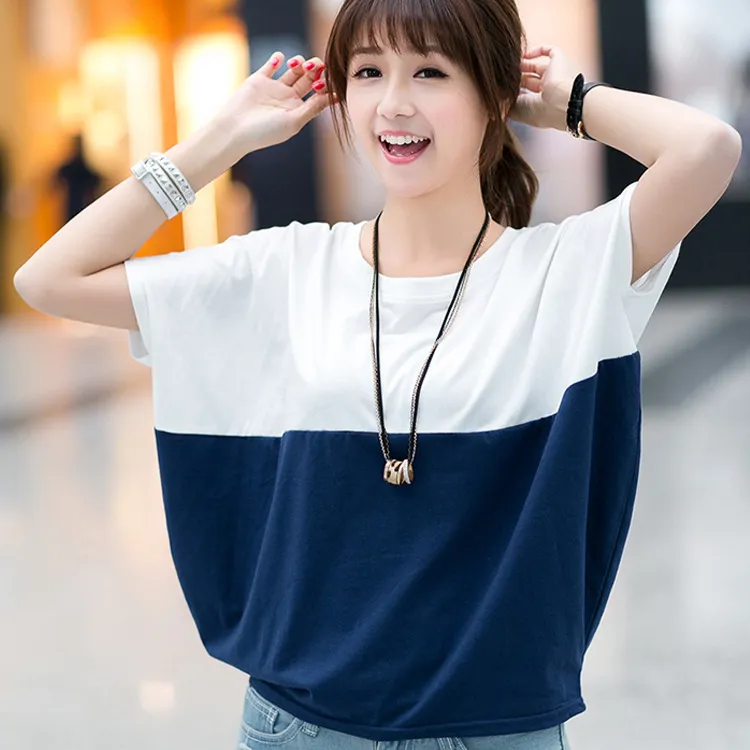 Plus Size Women's Loose Batwing Short Sleeve T-Shirt - Korean Style Summer Trendy Top for Chubby Girls thumbnail 8