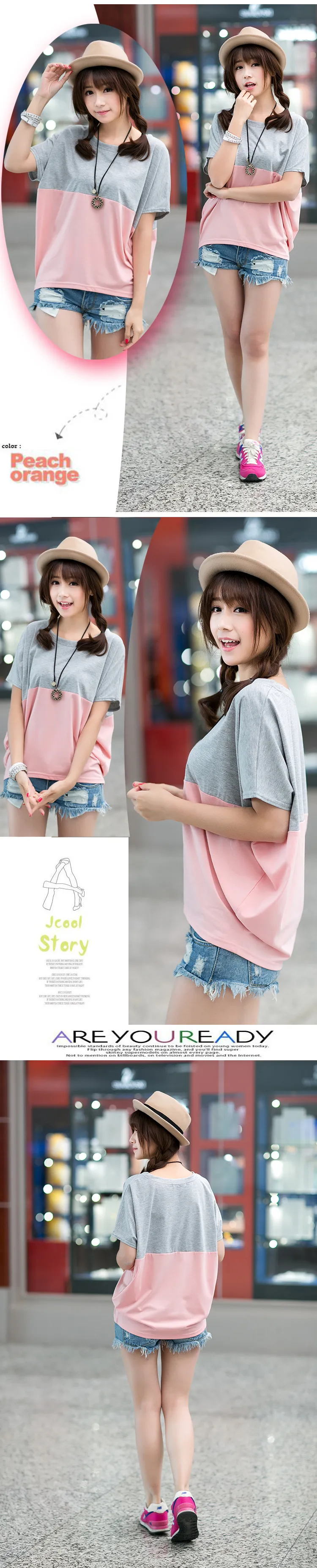 Plus Size Women's Loose Batwing Short Sleeve T-Shirt - Korean Style Summer Trendy Top for Chubby Girls showcase 4