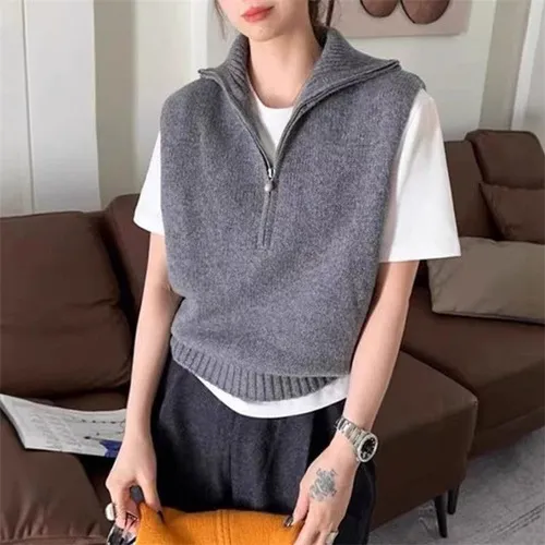 Women's V-Neck Knitted Cardigan Sweater Jacket - Soft, Skin-Friendly, Loose Fit, Knee-Length Lazy Style for Autumn showcase 2