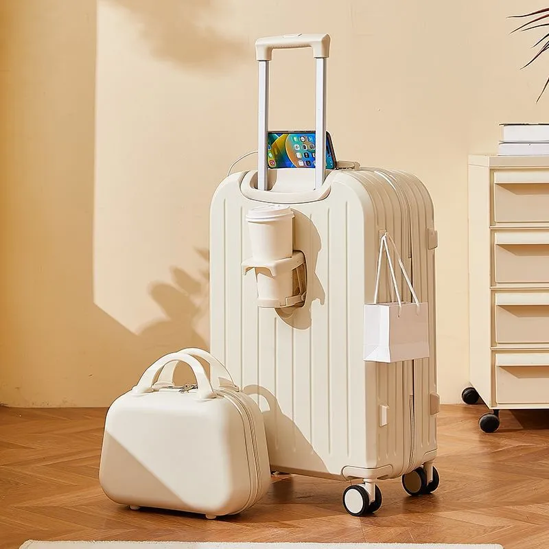 2025 New Women's Fashion Trolley Suitcase Set - 20" Carry-On & 24" Checked Luggage, Durable Leather Travel Case with Password Lock, Ideal for Mother-in-Law Travel thumbnail 1