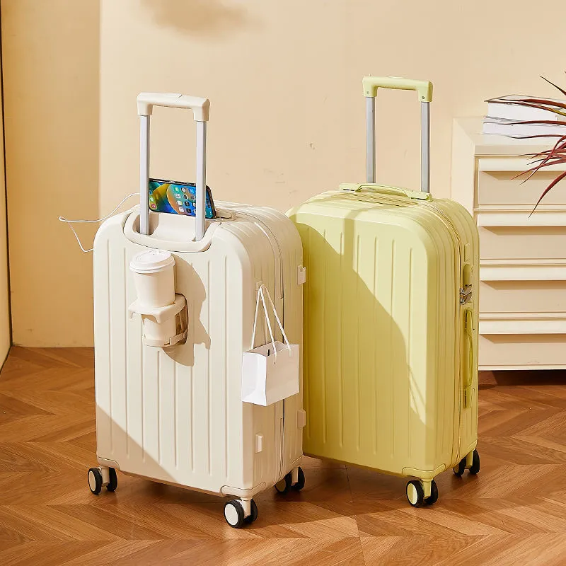 2025 New Women's Fashion Trolley Suitcase Set - 20" Carry-On & 24" Checked Luggage, Durable Leather Travel Case with Password Lock, Ideal for Mother-in-Law Travel thumbnail 2