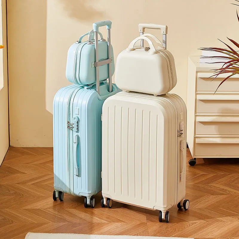 2025 New Women's Fashion Trolley Suitcase Set - 20" Carry-On & 24" Checked Luggage, Durable Leather Travel Case with Password Lock, Ideal for Mother-in-Law Travel thumbnail 4