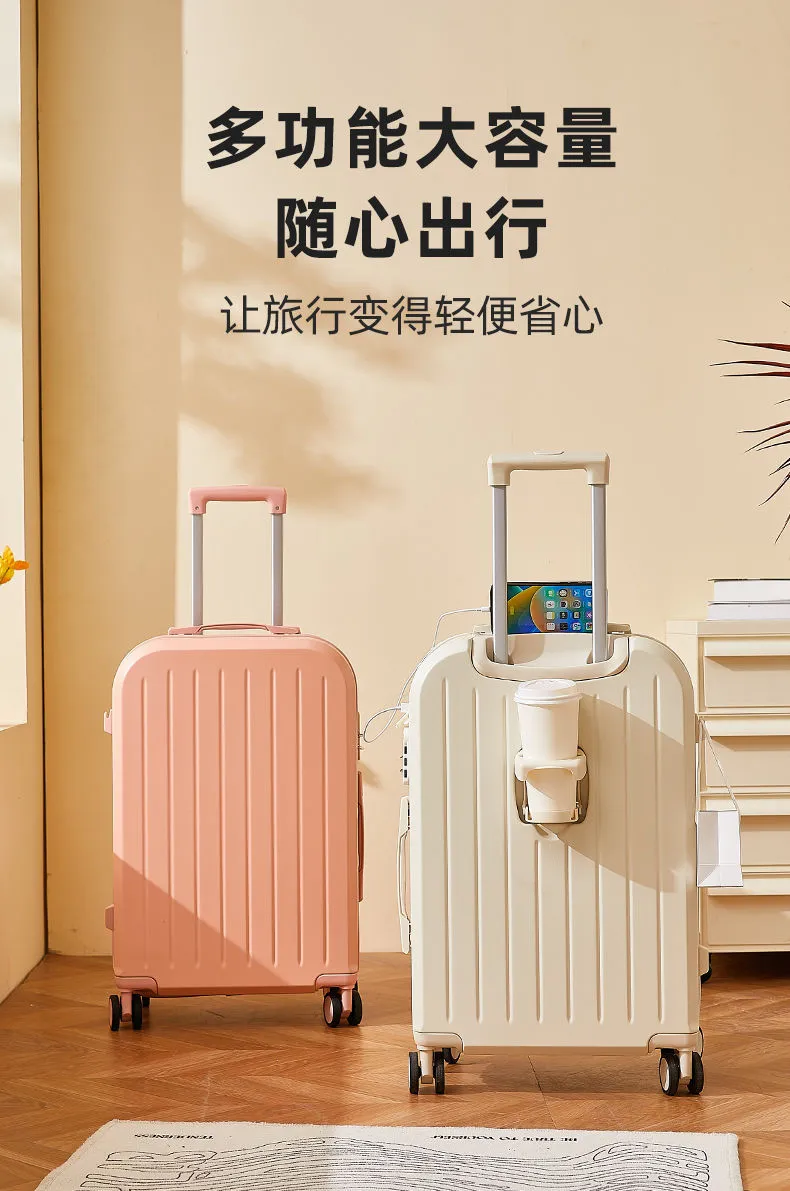 2025 New Women's Fashion Trolley Suitcase Set - 20" Carry-On & 24" Checked Luggage, Durable Leather Travel Case with Password Lock, Ideal for Mother-in-Law Travel showcase 1