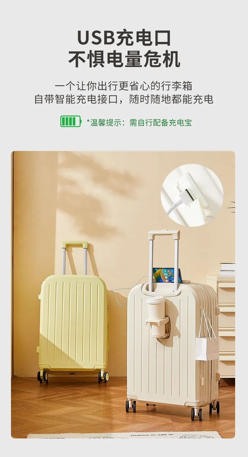 2025 New Women's Fashion Trolley Suitcase Set - 20" Carry-On & 24" Checked Luggage, Durable Leather Travel Case with Password Lock, Ideal for Mother-in-Law Travel showcase 5