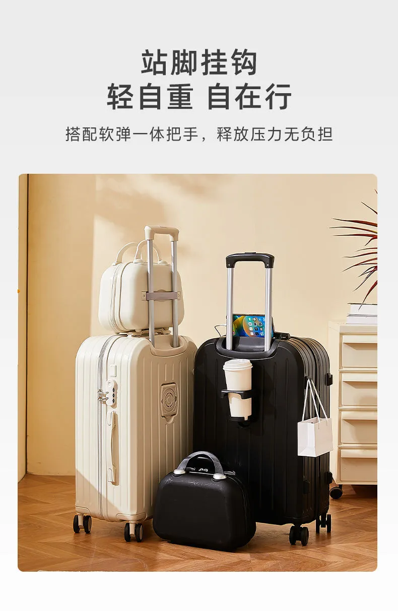 2025 New Women's Fashion Trolley Suitcase Set - 20" Carry-On & 24" Checked Luggage, Durable Leather Travel Case with Password Lock, Ideal for Mother-in-Law Travel showcase 6