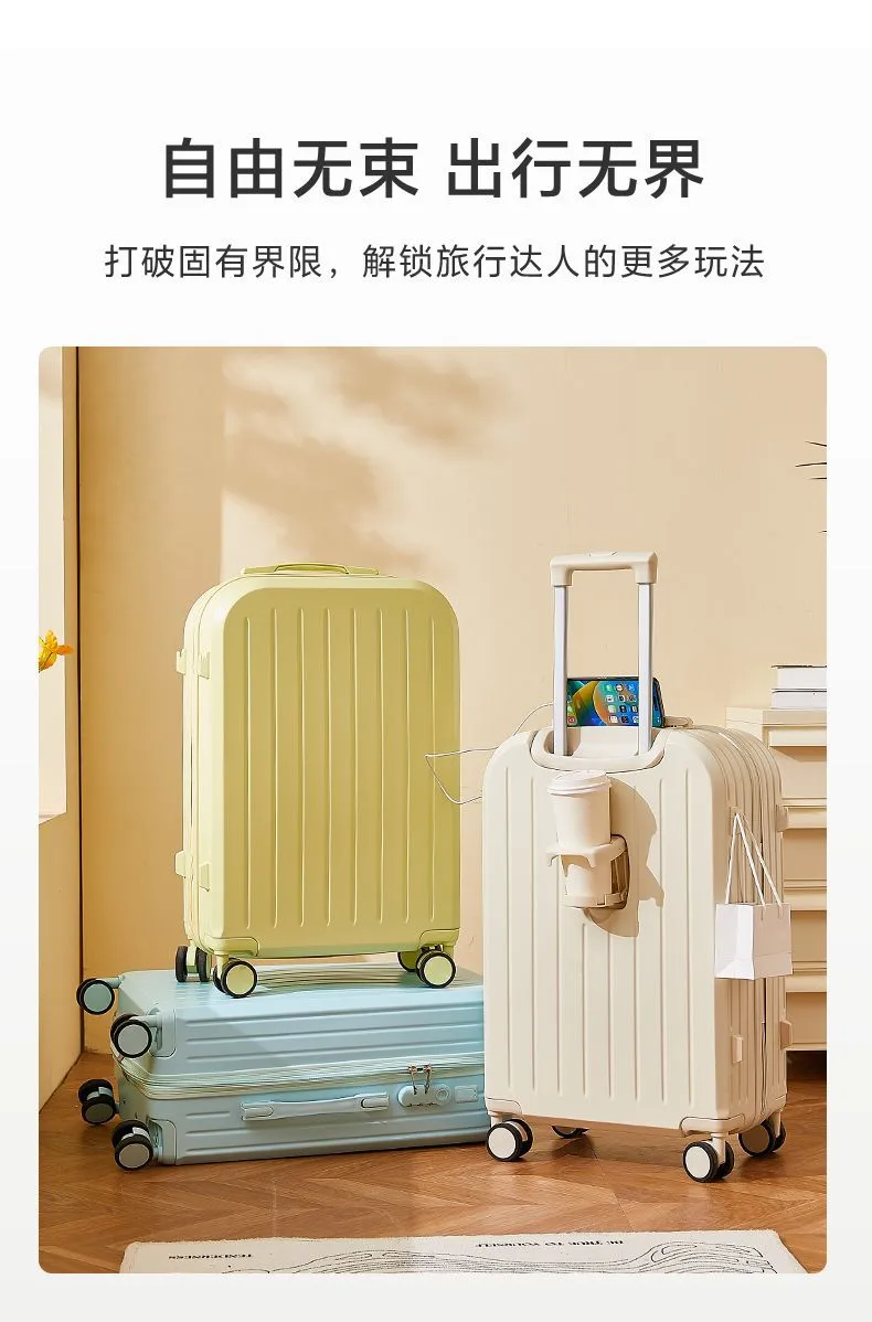 2025 New Women's Fashion Trolley Suitcase Set - 20" Carry-On & 24" Checked Luggage, Durable Leather Travel Case with Password Lock, Ideal for Mother-in-Law Travel showcase 18
