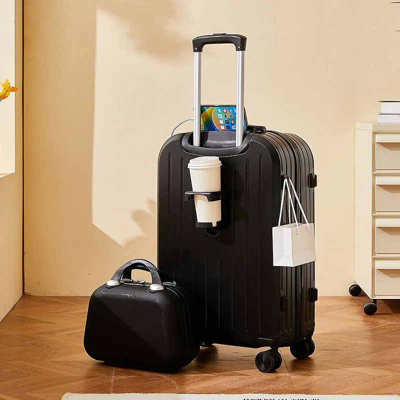 2025 New Women's Fashion Trolley Suitcase Set - 20" Carry-On & 24" Checked Luggage, Durable Leather Travel Case with Password Lock, Ideal for Mother-in-Law Travel thumbnail 3