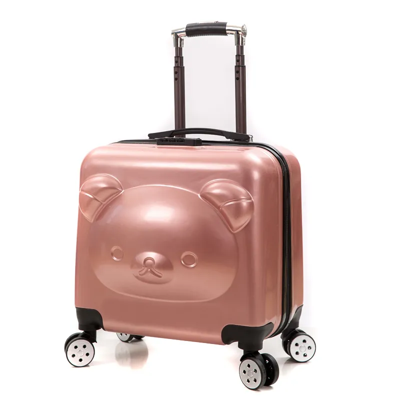 Cute Bear Cartoon Rolling Luggage for Kids, 20-Inch Zipper Suitcase with Universal Wheels, Durable Travel Trolley Case, Ideal Student Gift - Image 5