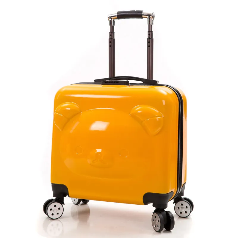 Cute Bear Cartoon Rolling Luggage for Kids, 20-Inch Zipper Suitcase with Universal Wheels, Durable Travel Trolley Case, Ideal Student Gift - Image 10