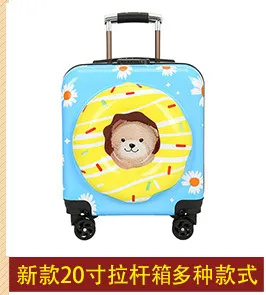 Cute Bear Cartoon Rolling Luggage for Kids, 20-Inch Zipper Suitcase with Universal Wheels, Durable Travel Trolley Case, Ideal Student Gift showcase 8