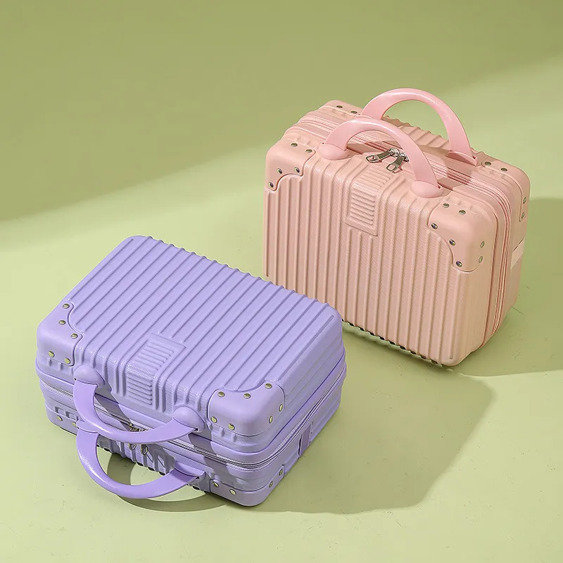 14-Inch Mini Cosmetic Case with Lock - Portable Travel Luggage Satchel for Makeup & Essentials, Ideal for Women and Girls on the Go thumbnail 2