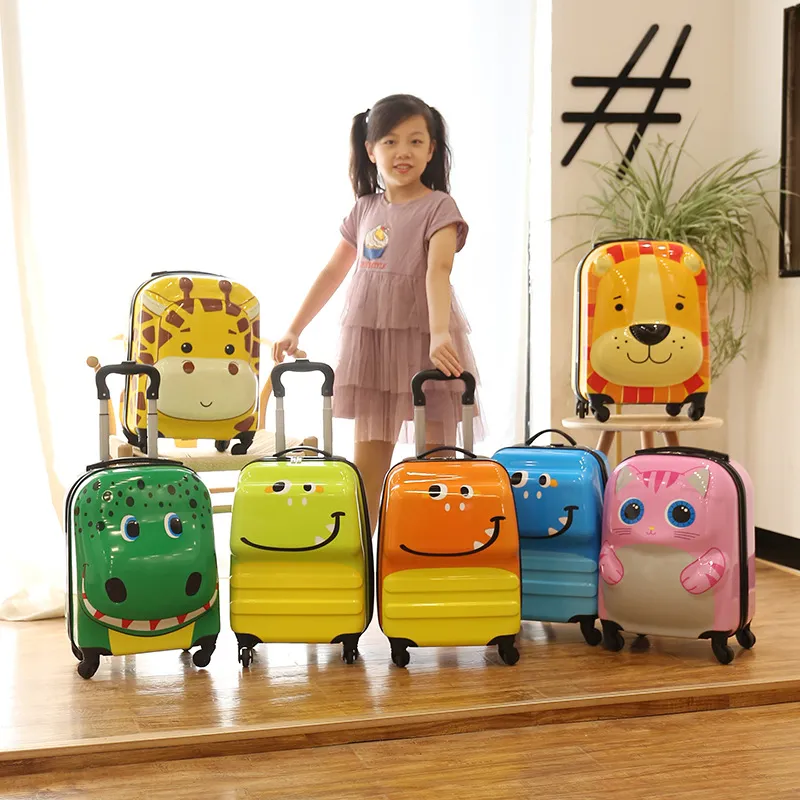 Cute Cartoon Animal 3D Stereo Kids Suitcase - 18-Inch Universal Wheel Luggage for Students, Customizable Printing Available - Image 1