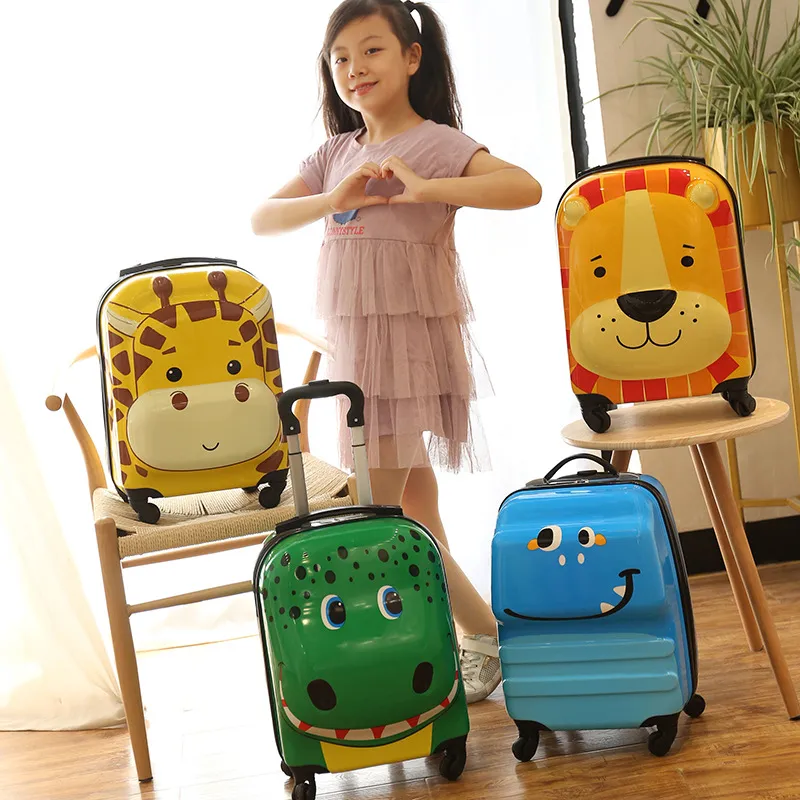 Cute Cartoon Animal 3D Stereo Kids Suitcase - 18-Inch Universal Wheel Luggage for Students, Customizable Printing Available - Image 2