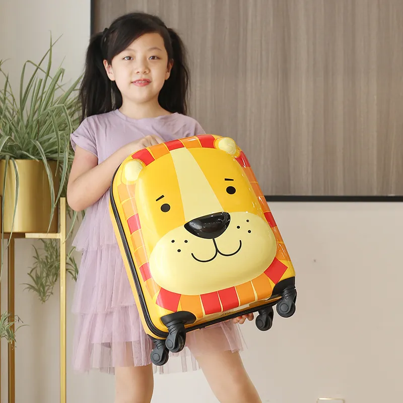 Cute Cartoon Animal 3D Stereo Kids Suitcase - 18-Inch Universal Wheel Luggage for Students, Customizable Printing Available - Image 4
