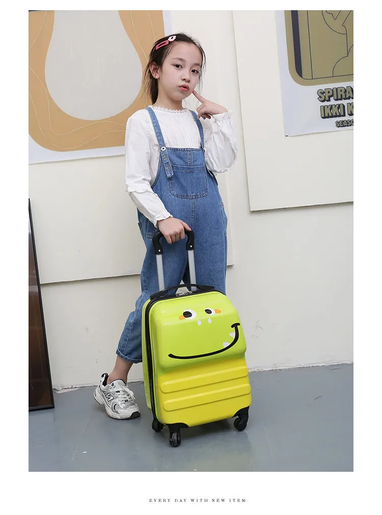 Cute Cartoon Animal 3D Stereo Kids Suitcase - 18-Inch Universal Wheel Luggage for Students, Customizable Printing Available showcase 15