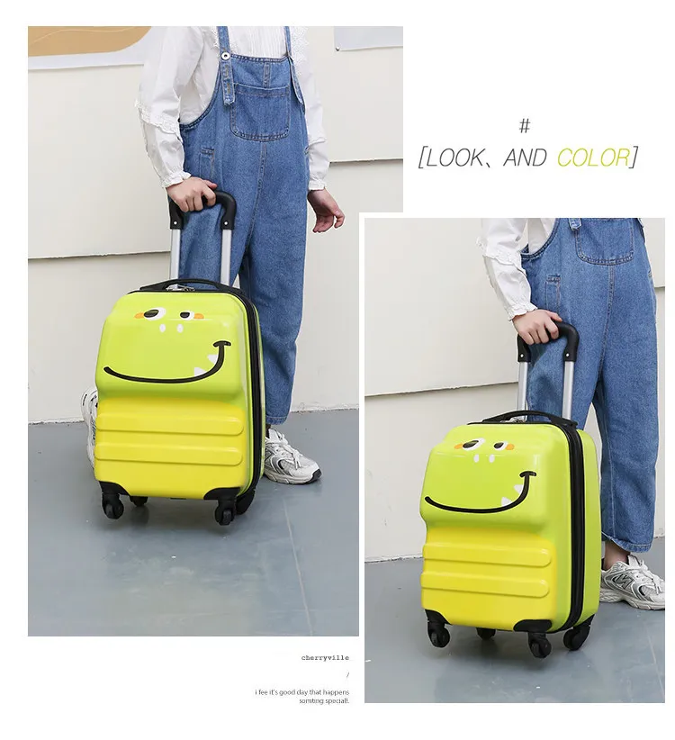 Cute Cartoon Animal 3D Stereo Kids Suitcase - 18-Inch Universal Wheel Luggage for Students, Customizable Printing Available showcase 16