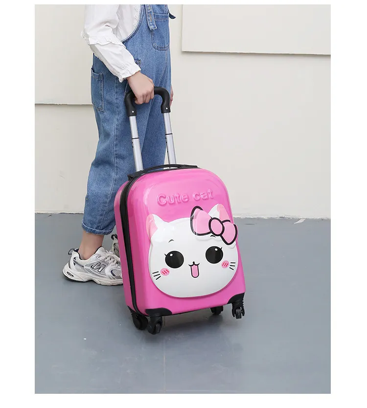 Cute Cartoon Animal 3D Stereo Kids Suitcase - 18-Inch Universal Wheel Luggage for Students, Customizable Printing Available showcase 19
